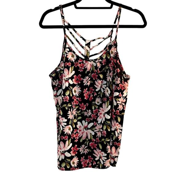 STACCATO Women's Vibrant Multi Floral Spaghetti Strap Tank Top Sz L (12-14) - Picture 1 of 4